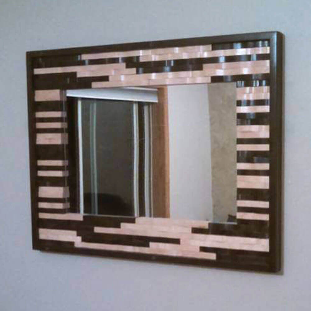 Multi-colored mirror frame